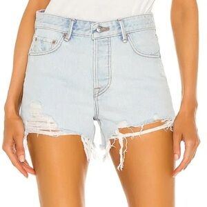 GRLFRND Helena High Rise Cut Off Shorts in Palm Springs Light Wash